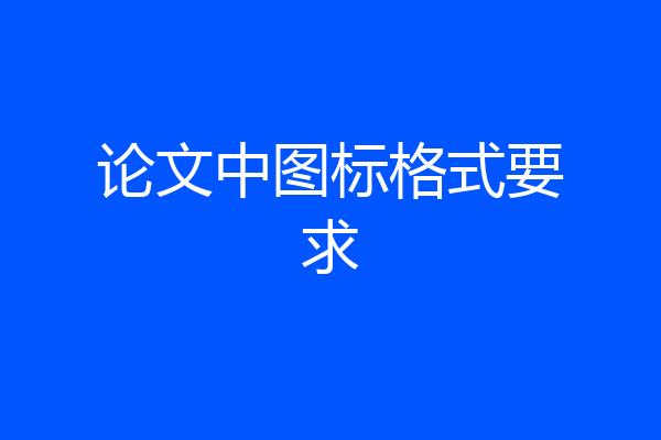 论文中图标格式要求