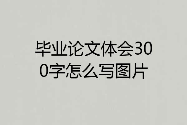 毕业论文体会300字怎么写图片
