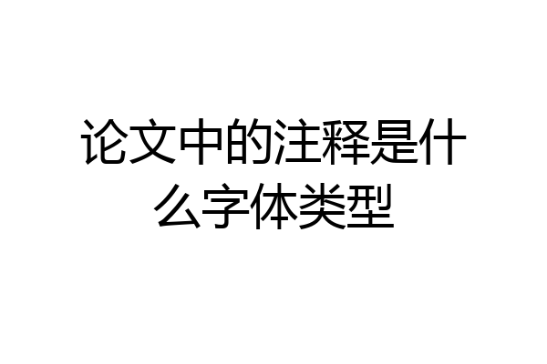 论文中的注释是什么字体类型