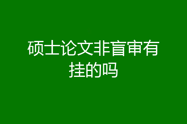 硕士论文非盲审有挂的吗