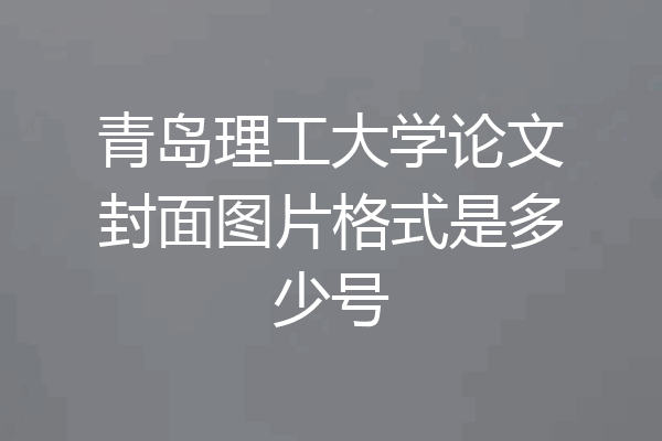 青岛理工大学论文封面图片格式是多少号