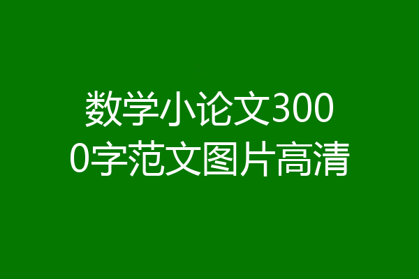 数学小论文3000字范文图片高清