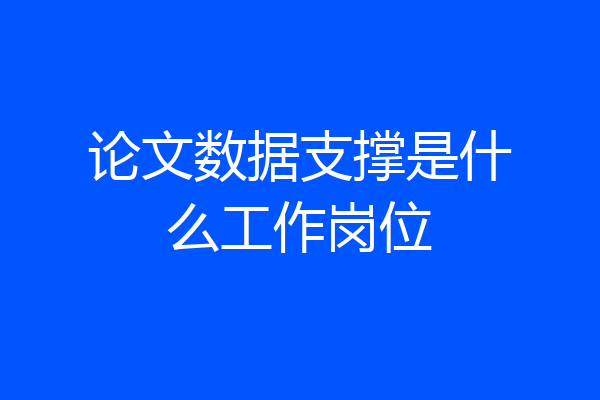 论文数据支撑是什么工作岗位