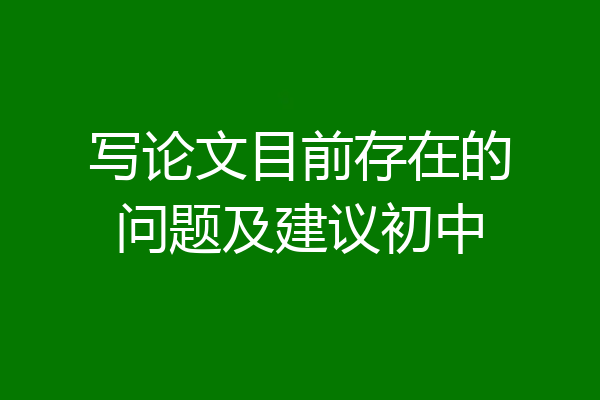 写论文目前存在的问题及建议初中