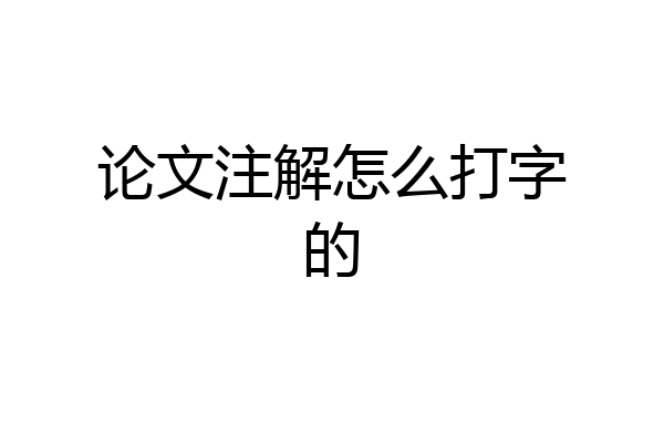 论文注解怎么打字的
