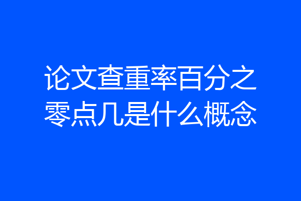 论文查重率百分之零点几是什么概念