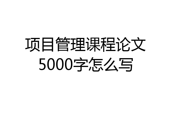项目管理课程论文5000字怎么写