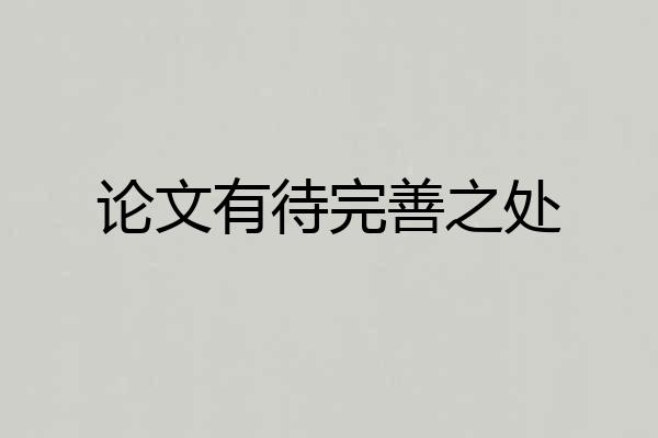论文有待完善之处