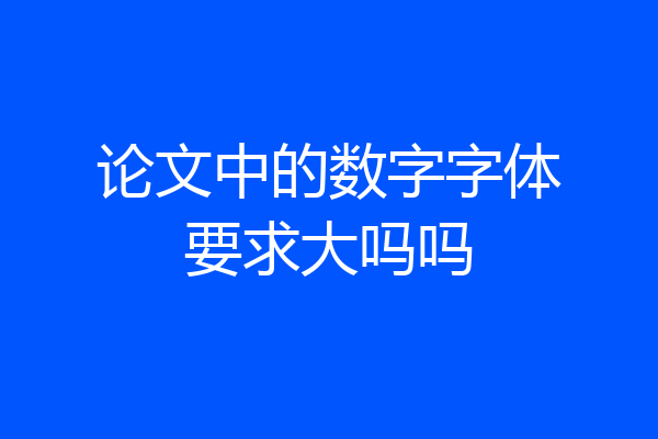 论文中的数字字体要求大吗吗