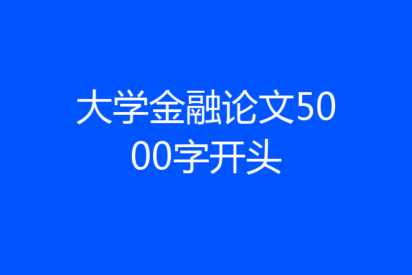 大学金融论文5000字开头