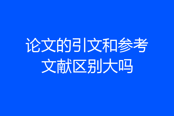 论文的引文和参考文献区别大吗
