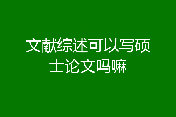 文献综述可以写硕士论文吗嘛