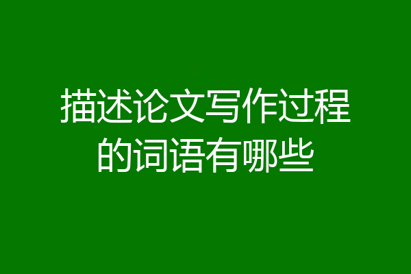 描述论文写作过程的词语有哪些