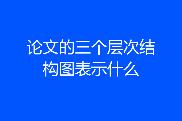 论文的三个层次结构图表示什么