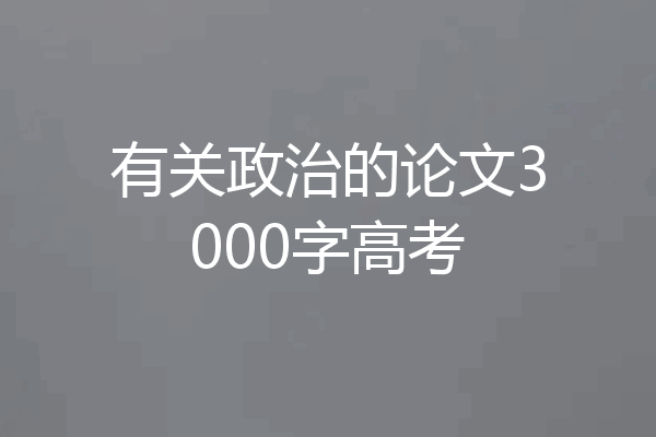 有关政治的论文3000字高考