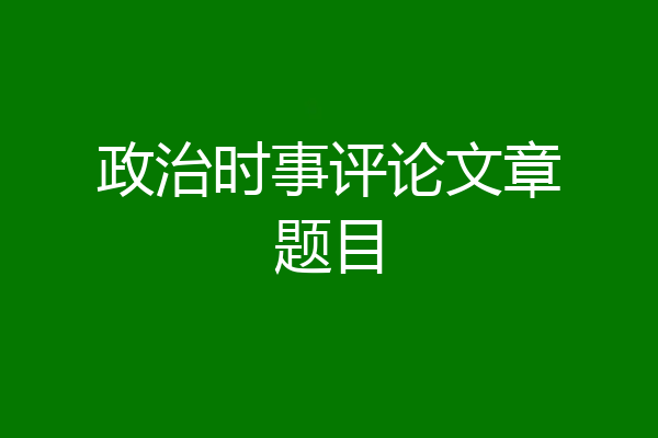 政治时事评论文章题目