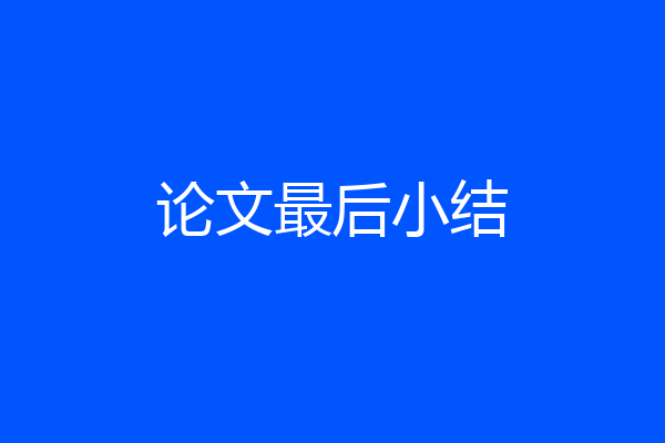 论文最后小结