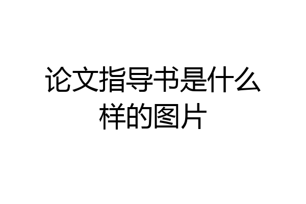 论文指导书是什么样的图片