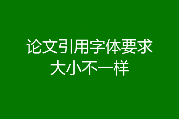 论文引用字体要求大小不一样