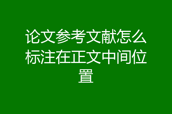 论文参考文献怎么标注在正文中间位置
