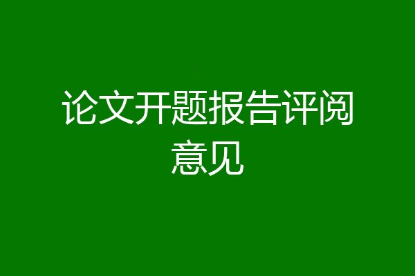 论文开题报告评阅意见