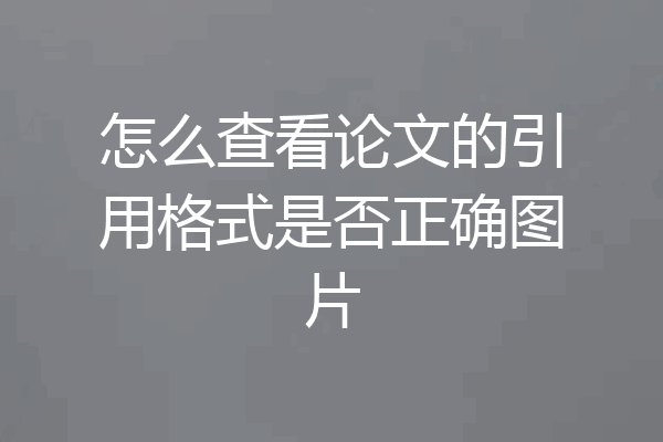 怎么查看论文的引用格式是否正确图片