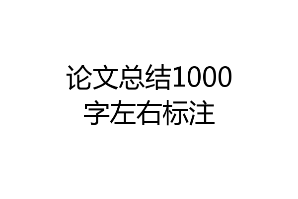 论文总结1000字左右标注