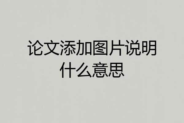 论文添加图片说明什么意思