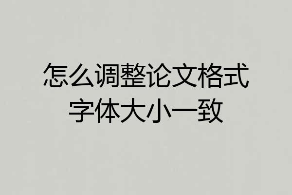 怎么调整论文格式字体大小一致