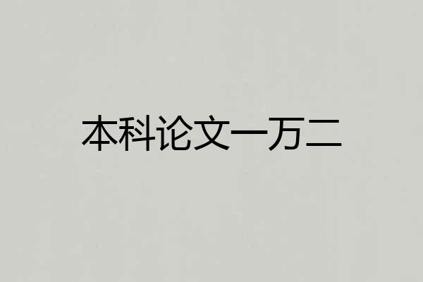 本科论文一万二