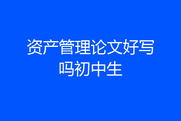 资产管理论文好写吗初中生