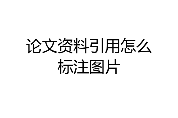 论文资料引用怎么标注图片