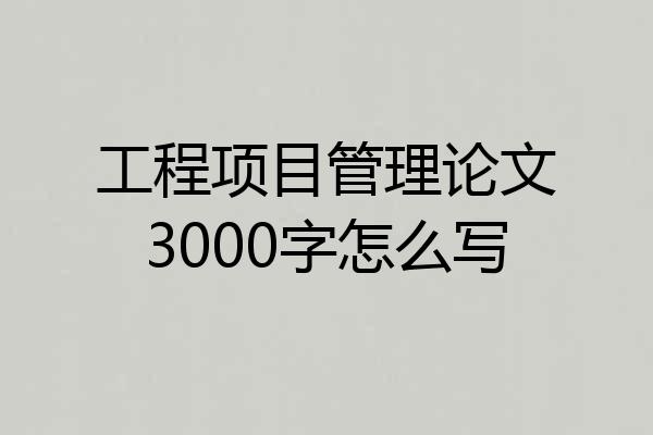 工程项目管理论文3000字怎么写