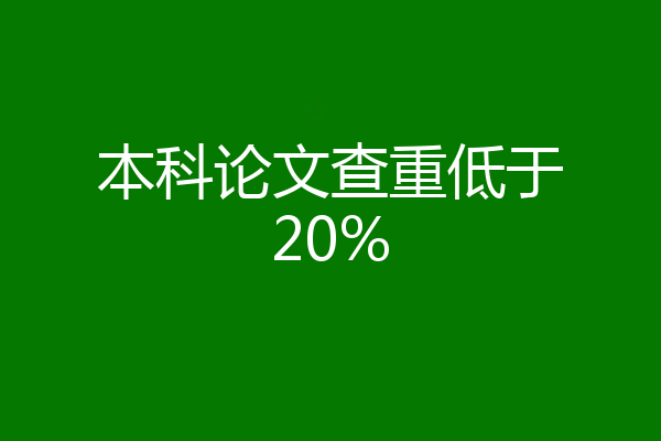 本科论文查重低于20%