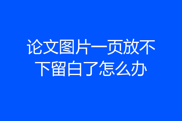 论文图片一页放不下留白了怎么办