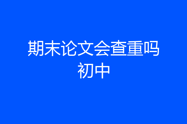 期末论文会查重吗初中