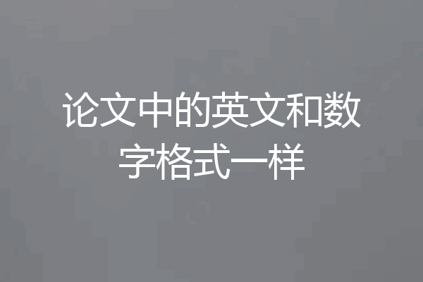 论文中的英文和数字格式一样