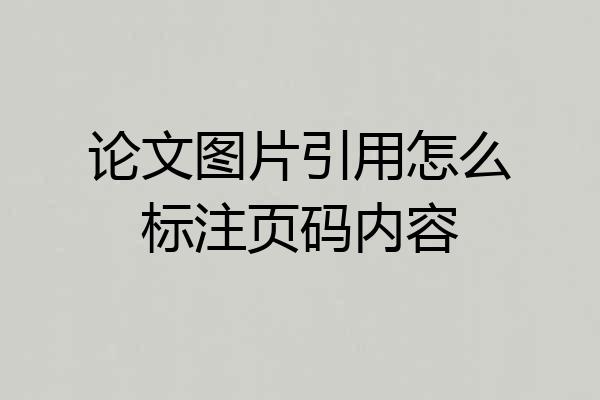 论文图片引用怎么标注页码内容