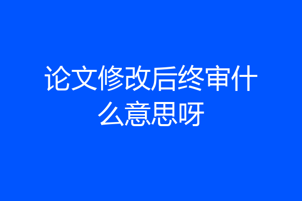 论文修改后终审什么意思呀