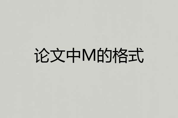 论文中M的格式