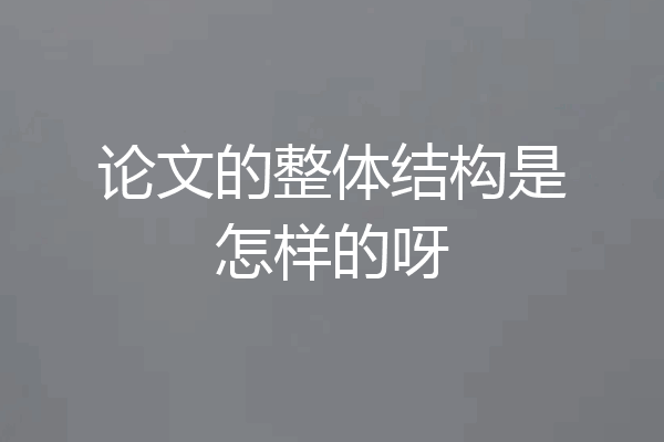 论文的整体结构是怎样的呀