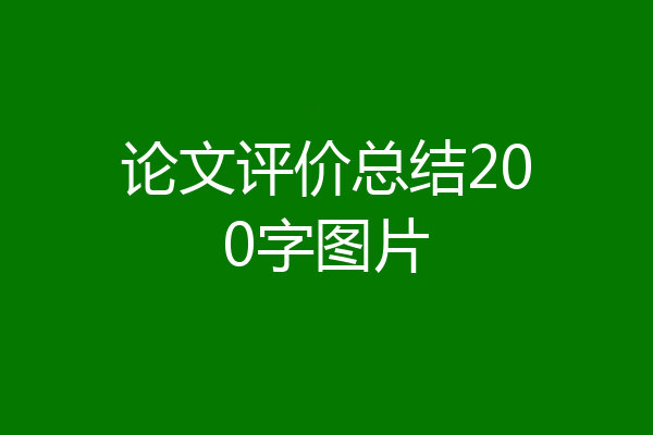 论文评价总结200字图片