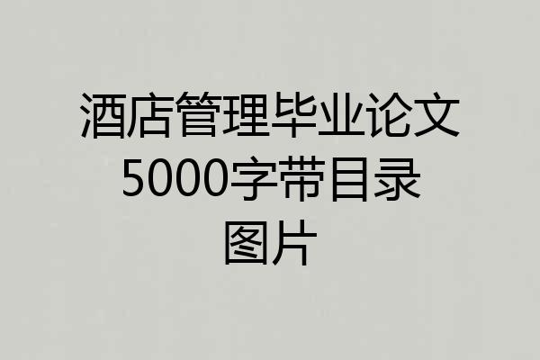 酒店管理毕业论文5000字带目录图片