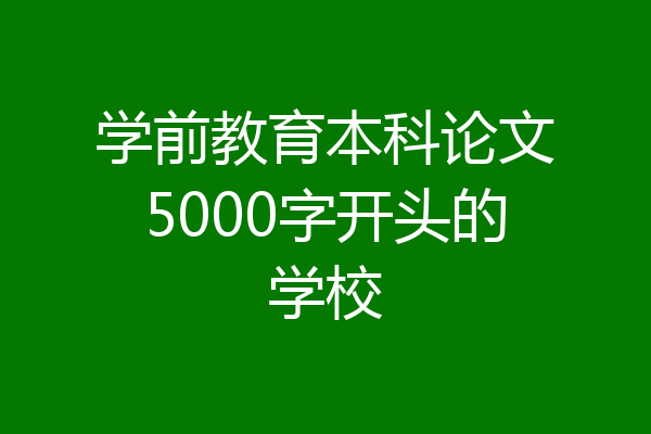 学前教育本科论文5000字开头的学校