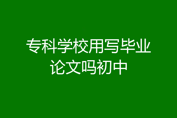 专科学校用写毕业论文吗初中