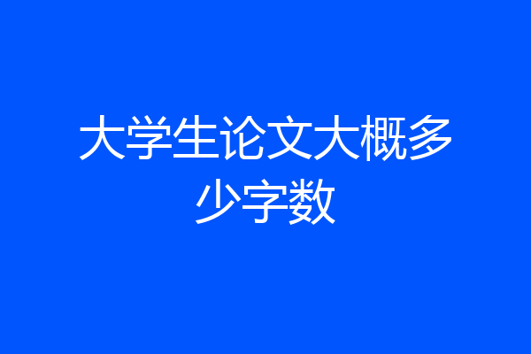 大学生论文大概多少字数