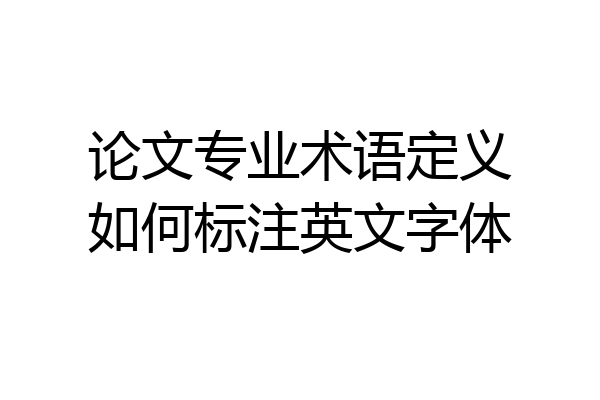 论文专业术语定义如何标注英文字体