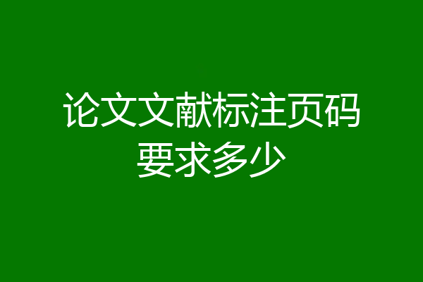 论文文献标注页码要求多少
