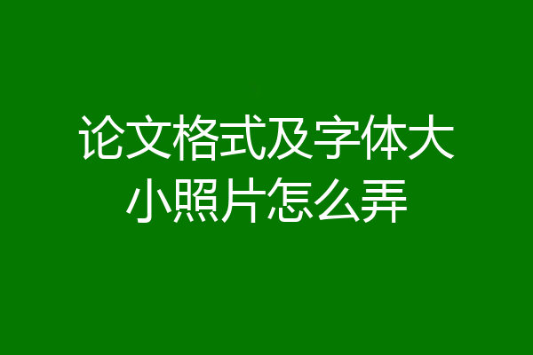 论文格式及字体大小照片怎么弄
