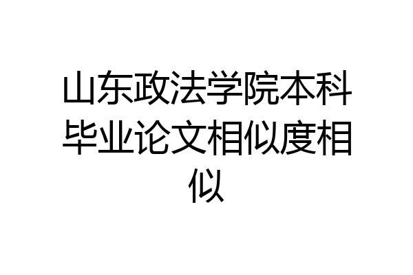 山东政法学院本科毕业论文相似度相似